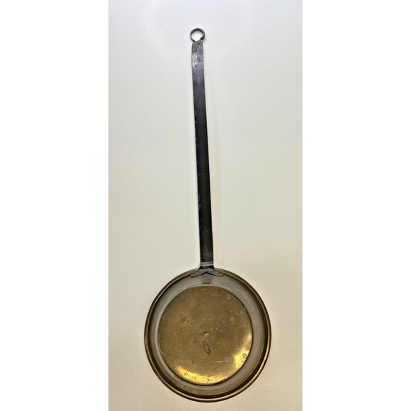 Antique VTG Brass Copper Fireplace Pot with Long Iron Handle Dipper Scoop France - Picture 5 of 8